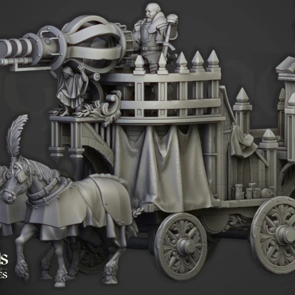 Highland Miniatures Arcane Cannon on Chariot