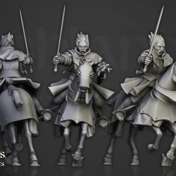 Highland Miniatures Battle Wizards on horse - Imagen 2