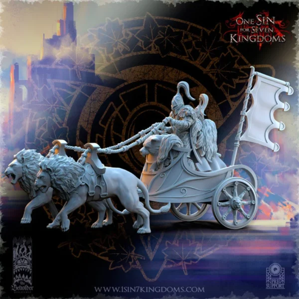 Lion Chariot, Silvermoor Elves, The Beholder Miniatures, wargames - Imagen 2