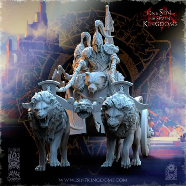 Lion Chariot, Silvermoor Elves, The Beholder Miniatures, wargames - Imagen 3