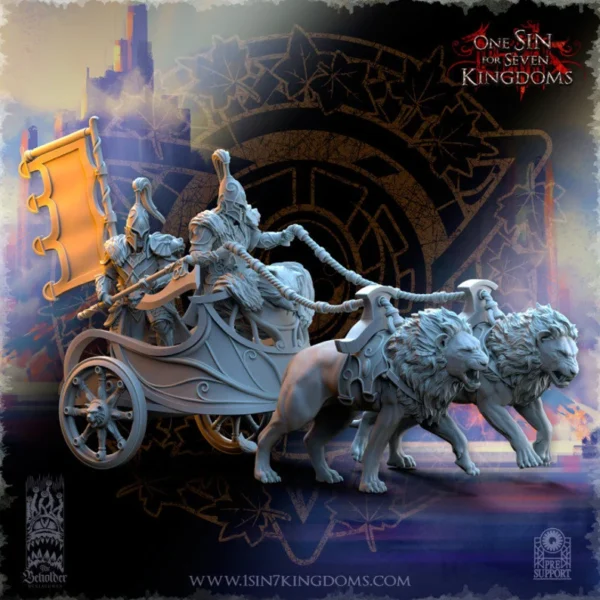 Lion Chariot, Silvermoor Elves, The Beholder Miniatures, wargames - Imagen 6