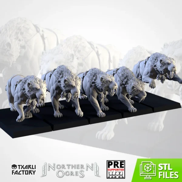 Ogre Sabertooth Tigers - Northern Ogres - Txarli Factory - RPG - WARGAMES - ROL