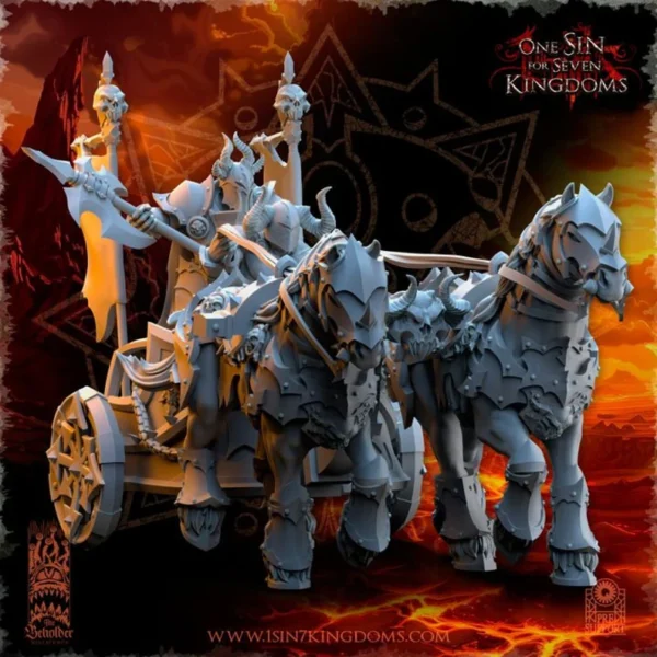 Realms of Mayhem Deathbringer Chariot by Beholder miniatures for fantasy wargames .