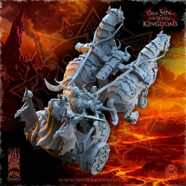 Realms of Mayhem Deathbringer Chariot by Beholder miniatures for fantasy wargames . - Imagen 2