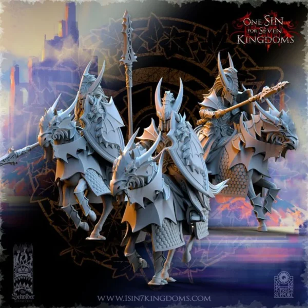 Silvermoor Elves Dragonborn Knights, The Beholder Miniatures, wargames