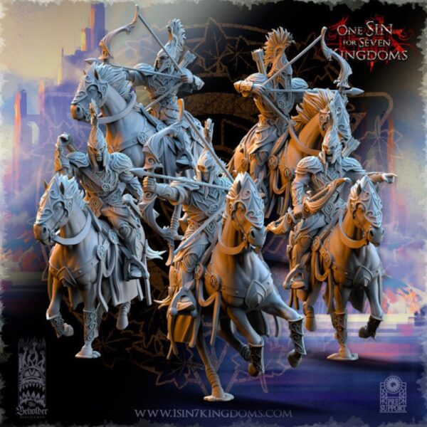 Silvermoor Elves Light Cavalry archers, The Beholder Miniatures