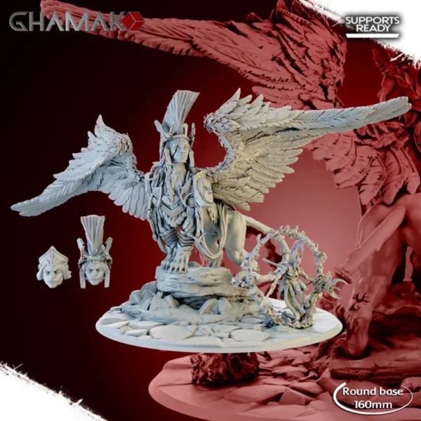 Sorcerer Lintiel and Sphinx, by Ghamak compatible con wargames.