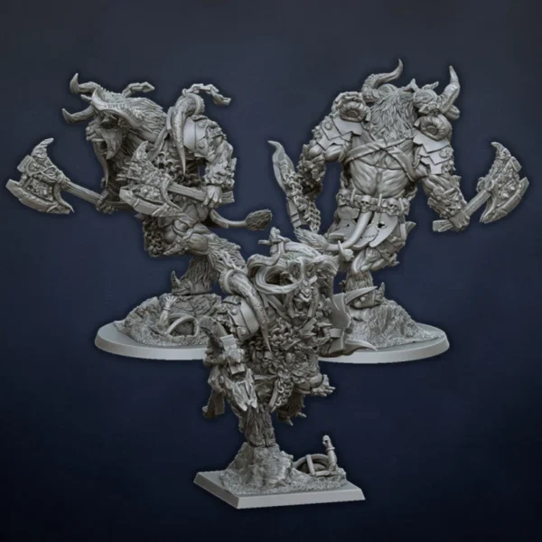 Warlord Minotaur Beastmen by Dragonlake miniatures for wargames.