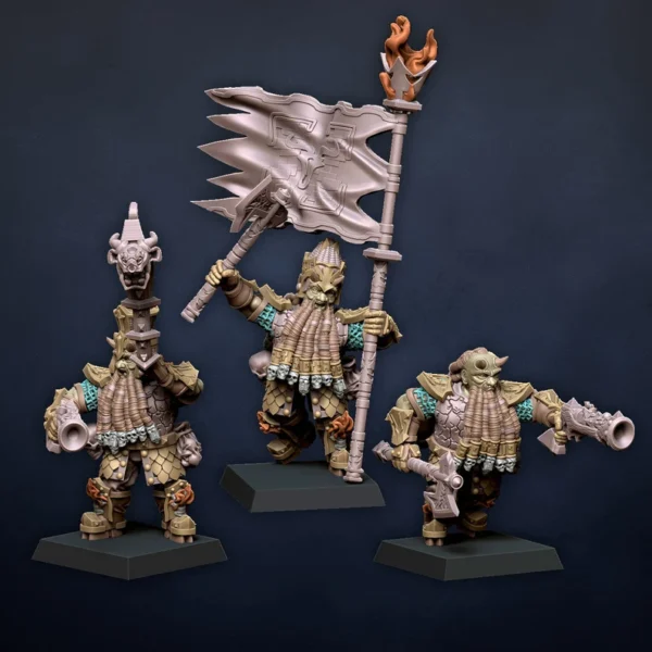 Infernal Warriors Comand Group, Dragonlake Miniatures, Infernal Dwarves, ROL, RPG, WARGAMES, 3DPRINTED. - Imagen 5