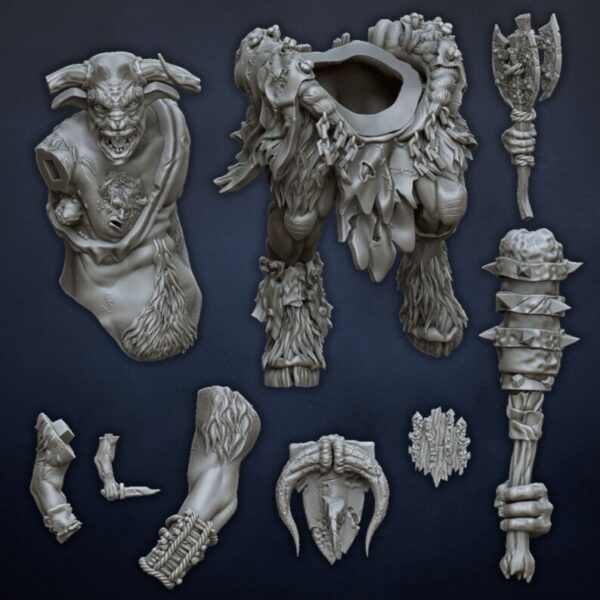 Giant Beastmen by Dragonlake miniatures for wargames. - Imagen 2