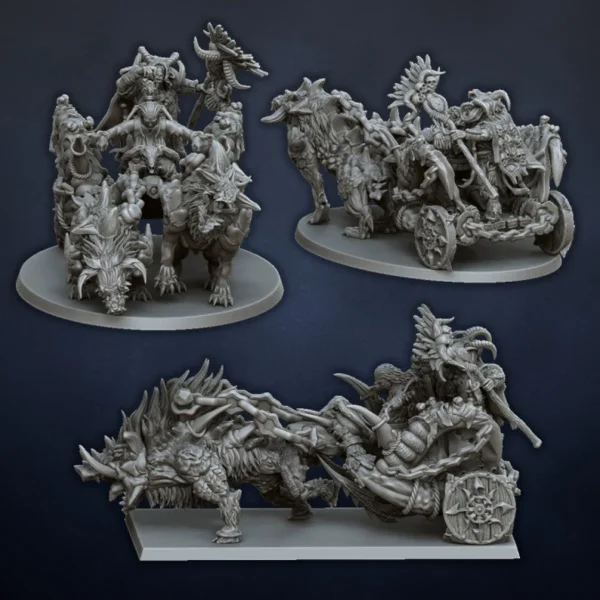 Soothsayer of the Beasts in Chariot by Dragonlake miniatures for wargames.