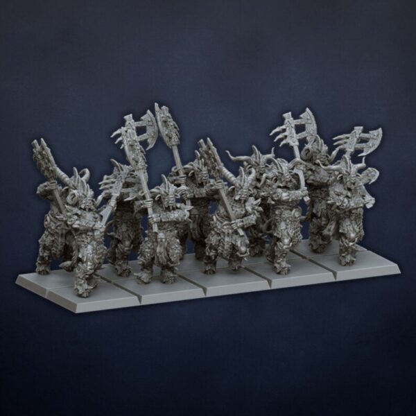 Longhorns Herd Beastmen by Dragonlake for wargames. - Imagen 2