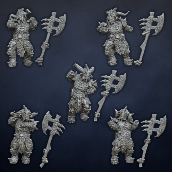 Longhorns Herd Beastmen by Dragonlake for wargames. - Imagen 5