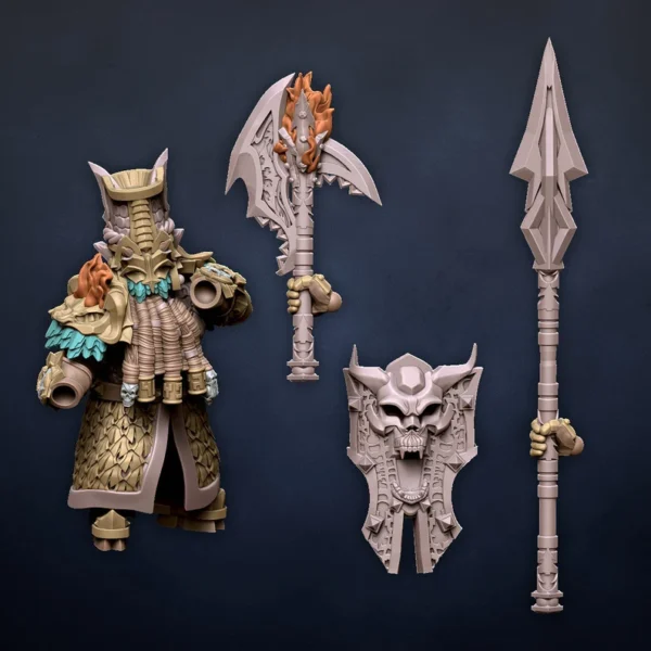 Inmortals With Hand weapon and Shield, Dragonlake Miniatures, Infernal Dwarves, ROL, RPG, WARGAMES, 3DPRINTED. - Imagen 7