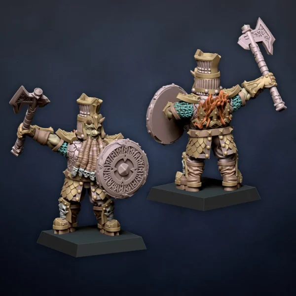 Infernal Warriors With Hand weapon and Shield, Dragonlake Miniatures, Infernal Dwarves, ROL, RPG, WARGAMES, 3DPRINTED. - Imagen 7