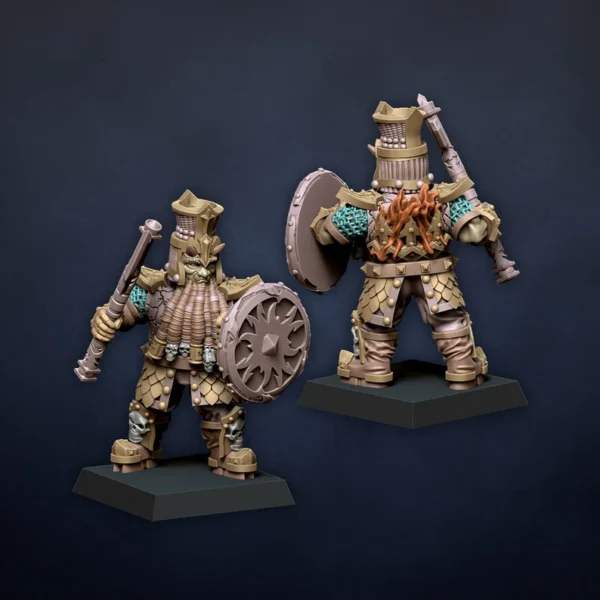 Infernal Warriors With Hand weapon and Shield, Dragonlake Miniatures, Infernal Dwarves, ROL, RPG, WARGAMES, 3DPRINTED. - Imagen 8