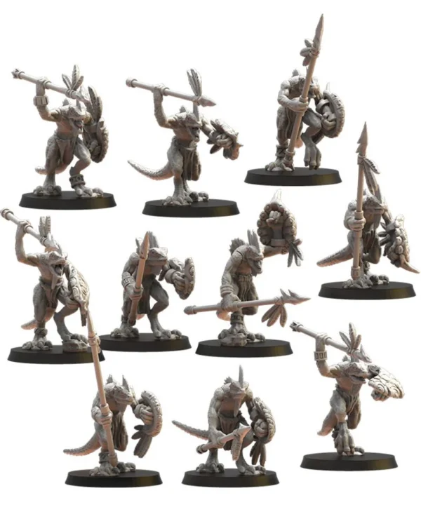 Cuetzpalli Regiment with spears by Lost Kingdom compatible con wargames.