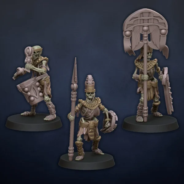 Skeletons Warriors with melee weapons - Undying Dynasties - Dragonlake Miniatures - RPG - WARGAMES - ROL - Imagen 2