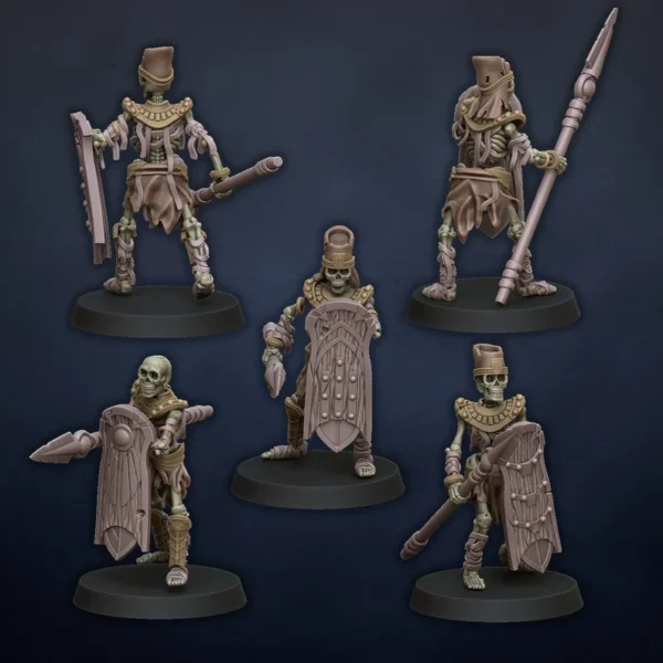 Skeletons Warriors with melee weapons - Undying Dynasties - Dragonlake Miniatures - RPG - WARGAMES - ROL - Imagen 6